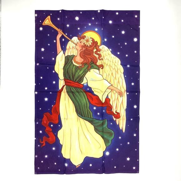 NOS Toland Winged Angel with Trumpet Accent Banner Garden Holiday Christmas - Picture 2 of 9